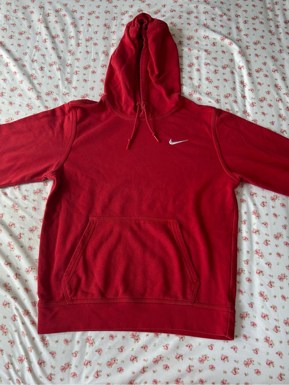Nike Red Pullover Hoodie with White Swoosh Tag